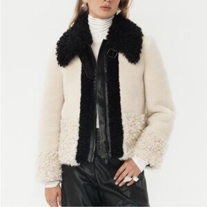 New ZARA Faux Fur Patchwork Jacket